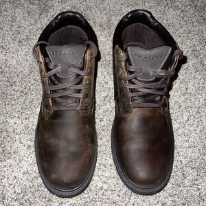 Rockport Storm Surge Water Proof Plain Toe Boot‎ Mens Sz 9.5 Brown Leather Read!
